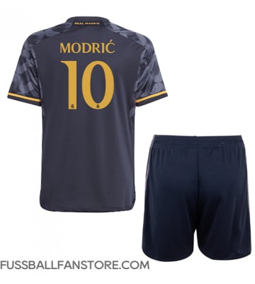 Real Madrid Luka Modric #10 Replik Auswärtstrikot Kinder 2023-24 Kurzarm (+ Kurze Hosen)